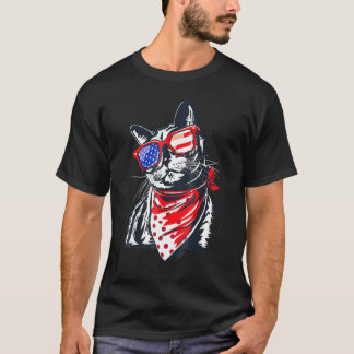 Ameowica Katze Kätzchen trägt Sonnenbrille Amerika T-Shirt