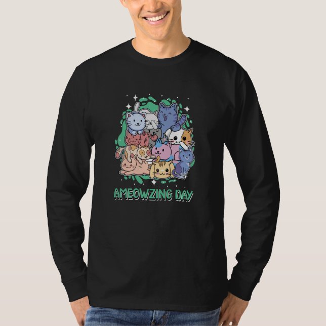 Ameowzing Day Cat Positive Quotes Kitten Positivit T-Shirt (Vorderseite)