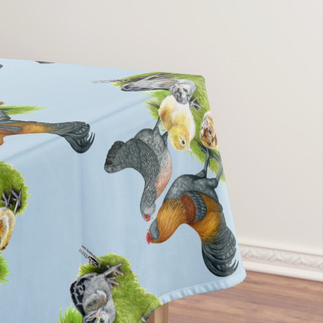Ameraucana-Hühnerfamilie Tischdecke (Beispiel)