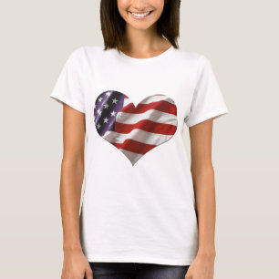 Amercan Herz-Flaggen-Liebe USA T-Shirt