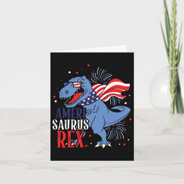 Ameri Saurus Rex 4. Juli Dinosaurier Unabhängigkei Karte (Vorderseite)