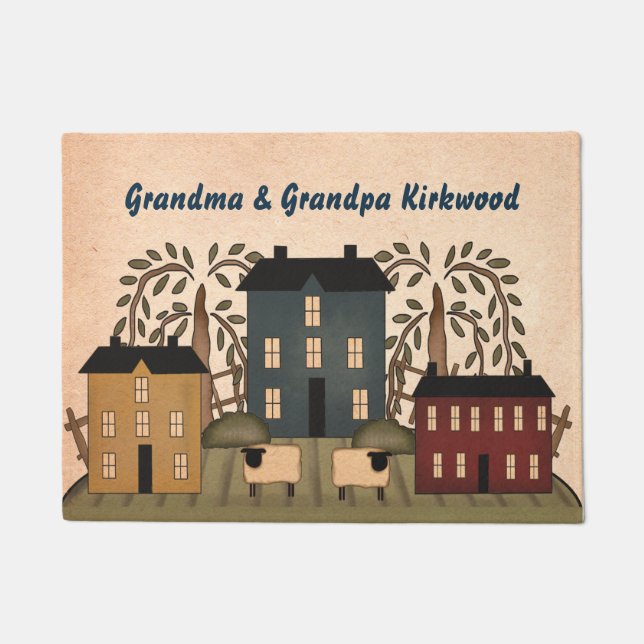 Ameriana Folk Art Custom Door Mat Fußmatte (Vorderseite)