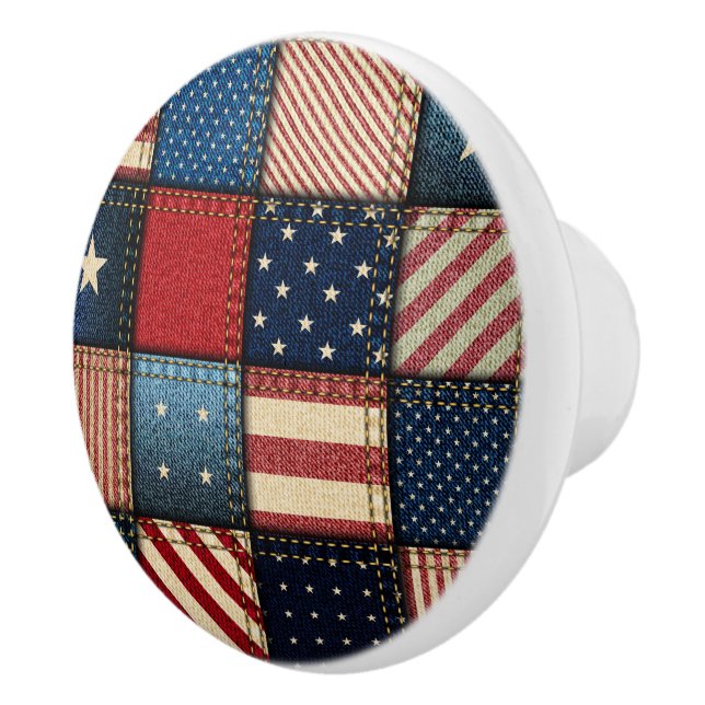 Ameriana Patchwork Image Keramikknauf (Rechts)