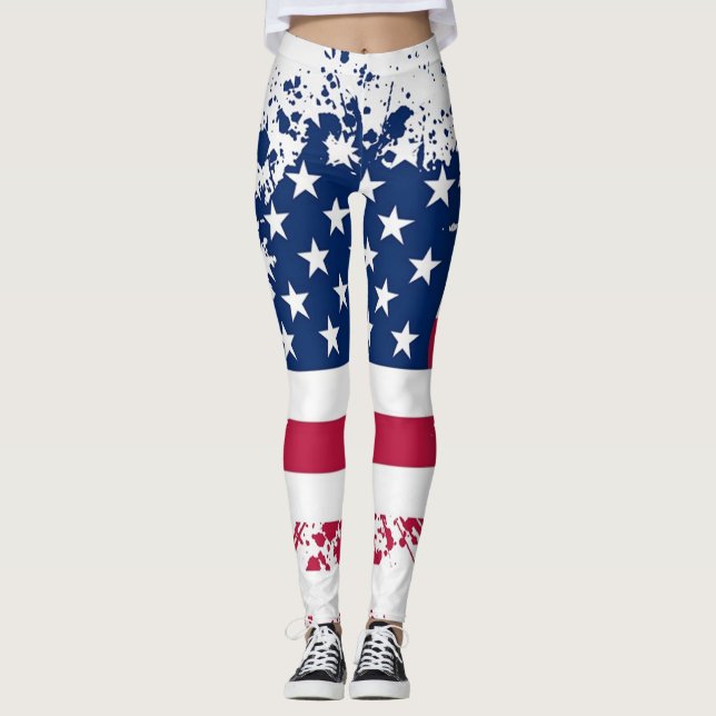 Ameriana Patriotismus Flag Sommer-Leggings Leggings (Vorderseite)