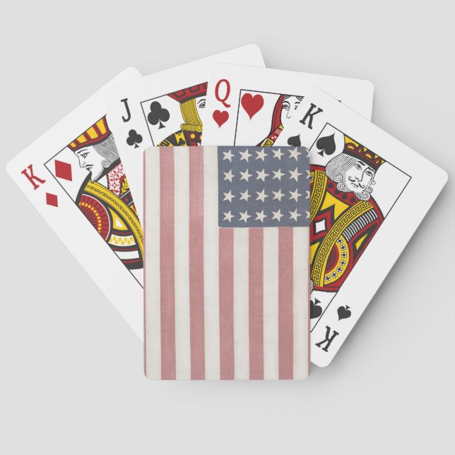 Ameriana Red White and Blue Vintag Flag Spielkarten (Rückseite)