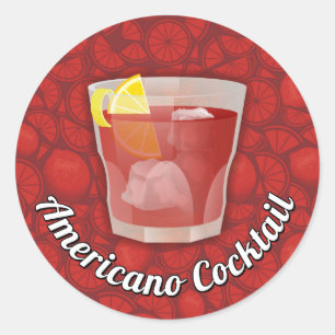 Ameriano Cocktail Klassischer Rundaufkleber Runder Aufkleber