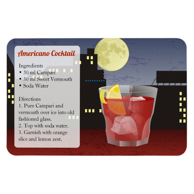 Ameriano Cocktail Rezept Magnet (Horizontal)