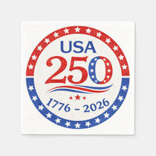 America 250 1776 2026 Patriotisch USA Serviette