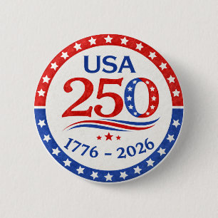 America 250 1776 2026 Patriotischer USA-Button Button