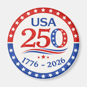 America 250 1776 2026 Patriotischer USA-Button Magnet