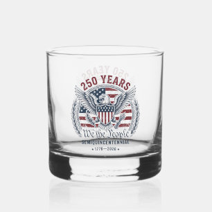 America 250 Adler-Emblem • Patriotisches Erbe Whiskyglas