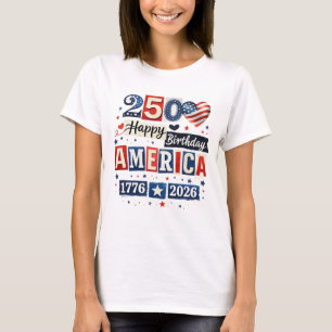 America 250 Alles Gute zum Geburtstag Shirt 4. J