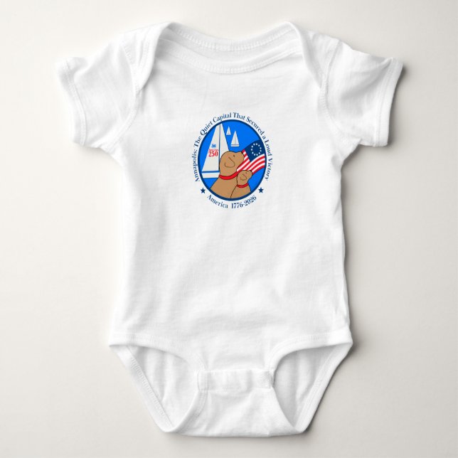 America 250 Annapolis Edition Baby Short Sleeve Baby Strampler (Vorderseite)