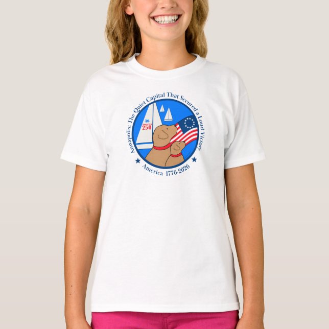 America 250 Annapolis Edition Girls Short Sleeve T-Shirt (Vorderseite)