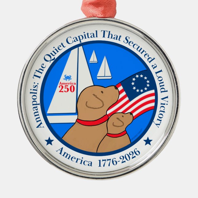 America 250 Annapolis Special Edition Ornament Aus Metall (Vorne)