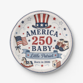 America 250 Baby / Kleiner Patriot Pappteller