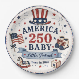 America 250 Baby / Kleiner Patriot Pappteller