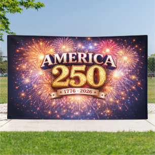 America 250 Banner mit Feuerwerk