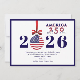 America 250 Blau Patriotischer Weihnachts-Sponsor Feiertagskarte