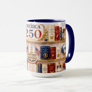 America 250 Bücherregal-Tasse Patriotischer Buchli Tasse