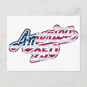 America 250 Flag Script 250-Jahr-Feier Design Postkarte