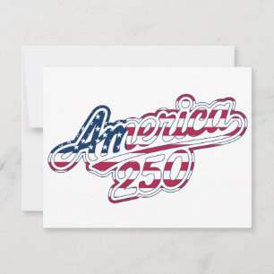 America 250 Flag Script Halbquinquennale Gestaltun Feiertagskarte