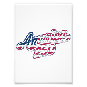 America 250 Flag Script Halbquinquennendesign Fotodruck