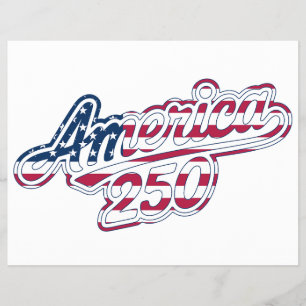 America 250 Flag Script Halbquinquenniums-Design Flyer