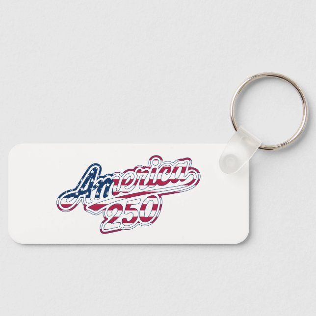 America 250 Flag Script Semiquincentennial Design Schlüsselanhänger (Vorderseite)