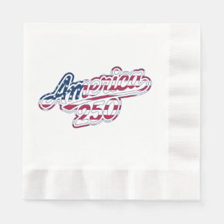 America 250 Flag Script Semiquincentennial Design Serviette