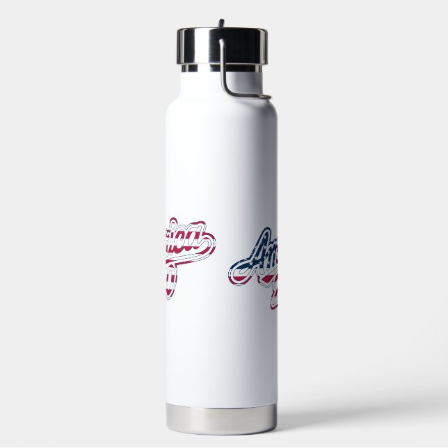 America 250 Flag Script Semiquincentennial Design Trinkflasche (Links)
