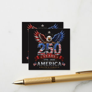 America 250 Glaube Familie Patriotischer Adler Begleitkarte