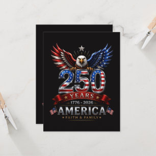 America 250 Glaube Familie Patriotischer Adler Einladung