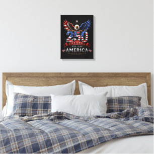 America 250 Glaube Familie Patriotischer Adler Leinwanddruck