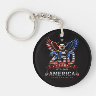 America 250 Glaube Familie Patriotischer Adler Schlüsselanhänger