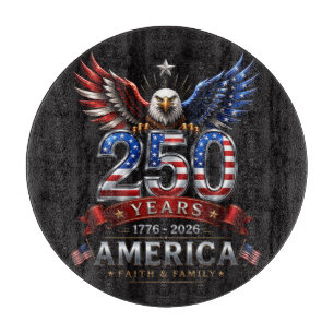 America 250 Glaube Familie Patriotischer Adler Schneidebrett
