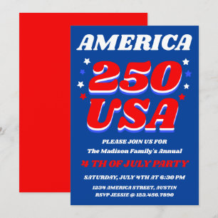 America 250 Invitation pour une fête patriotique