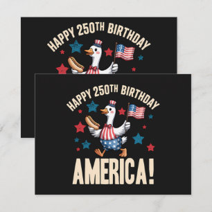 America 250. Jubiläum Dummer Patriotischer Gans Einladung
