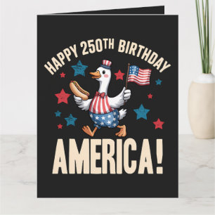 America 250. Jubiläum Dummer Patriotischer Gans Karte