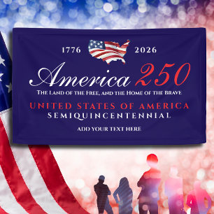 America 250 Land der Freien Heimat Tapfer Patrioti Banner