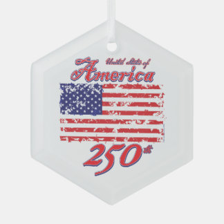 America 250 ornament aus glas