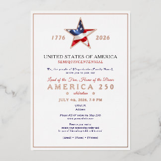 America 250 Patriotic Anniversary Fundraising Gala Folieneinladung