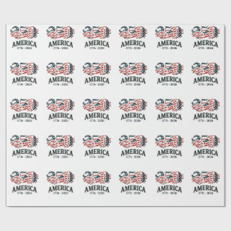 America 250 Patriotische Sterne und Streifen  Geschenkpapier