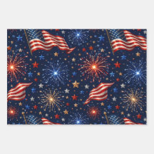 America 250 Patriotisches Feuerwerk-Flaggenmuster