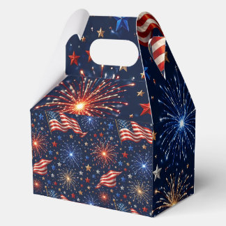 America 250 Patriotisches Feuerwerk-Flaggenmuster Geschenkschachtel