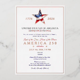 America 250 Patriotisches Jubiläums-Galadinner Folieneinladung