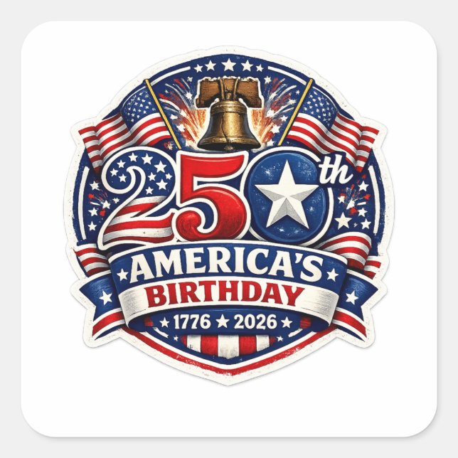 America 250 quadratischer aufkleber (Vorderseite)