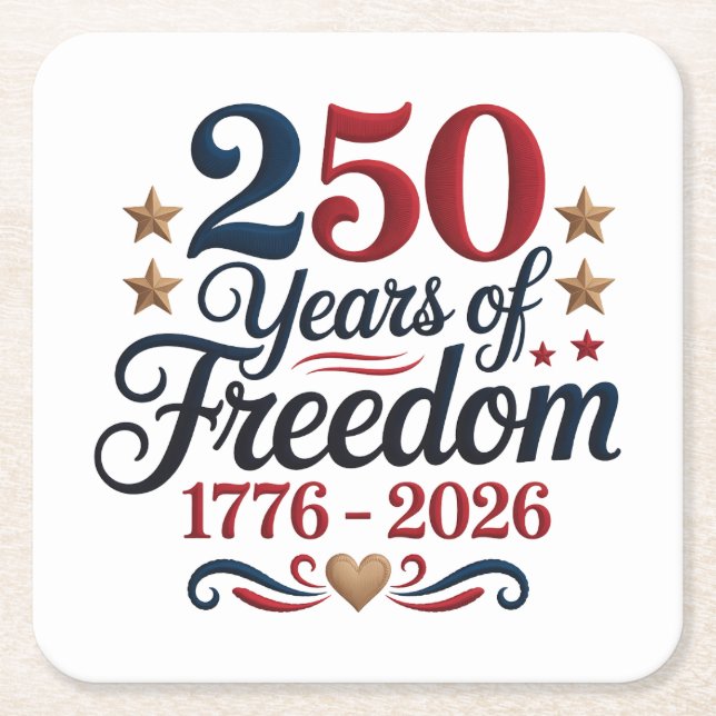 America 250  rechteckiger pappuntersetzer (Vorderseite)