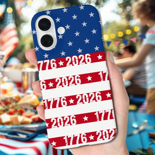 America 250 Stars & Stripes 1776 2026 Numbers iPhone 16 Hülle (Von Creator hochgeladen)