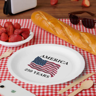 America 250 Years Flag Pappteller
